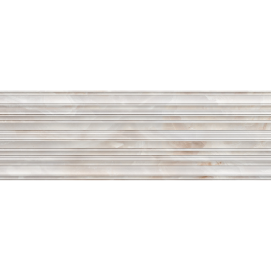 Διακοσμητικό πλακάκι Agata Lines Gris 30x90 με γραμμικό ανάγλυφο και γυαλιστερή μαρμάρινη όψη